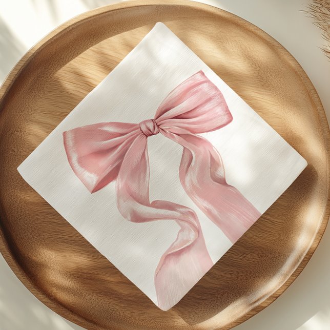 Elegant Pink Bow Coquette Paper Napkin (Creator Uploaded)