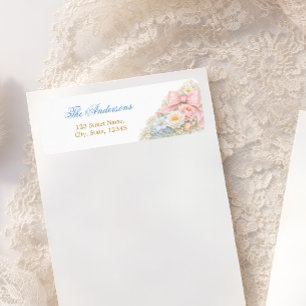 Elegant Pink Bow Floral Girl Baby Shower 