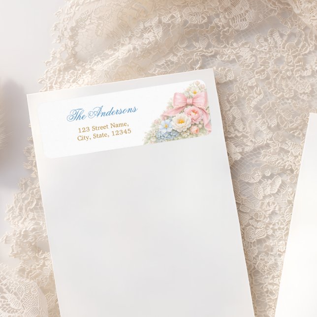 Elegant Pink Bow Floral Girl Baby Shower  (Creator Uploaded)