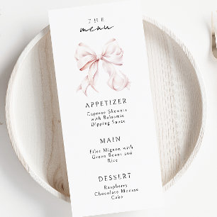 Elegant Pink Bow Menu