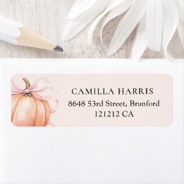 Elegant Pink Bow Pumpkin 