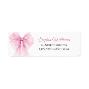 Elegant Pink Bow Return Address Labels