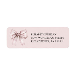 Elegant pink bow return adress