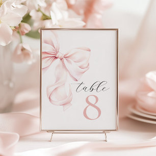 Elegant Pink Bow Table Numbers