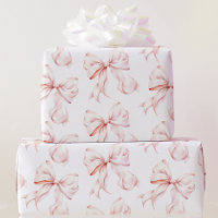 Elegant Pink Bow Wrapping Paper