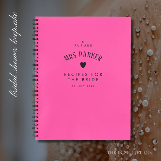Elegant Pink Bridal Shower Keepsake Recipe Book (Creator Uploaded)