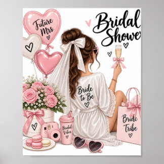 Elegant Pink Bridal Shower Poster – Future Mrs. &