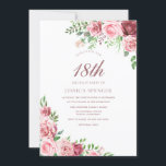 Elegant Pink & Burgundy Girls 18th Birthday Invite<br><div class="desc">Elegant Pink & Burgundy Girls 18th Birthday Invite

Elegant Floral Pink Burgundy Design.

Variations to the invitation and matching items in our store</div>