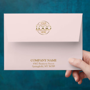Elegant Pink Business Custom Logo Professional Envelope
