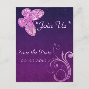 "Elegant Pink Butterfly" Beautiful Expressions Save The Date