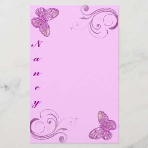 "Elegant Pink Butterfly" Beautiful Expressions Stationery