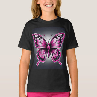 Elegant Pink Butterfly T-Shirt" T-Shirt