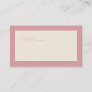 Elegant Pink Calligraphy Table Card