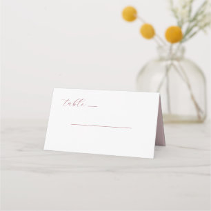 Elegant Pink Calligraphy Table Place Card
