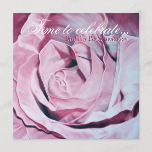 Elegant Pink Celebrate Birthday Party invite
