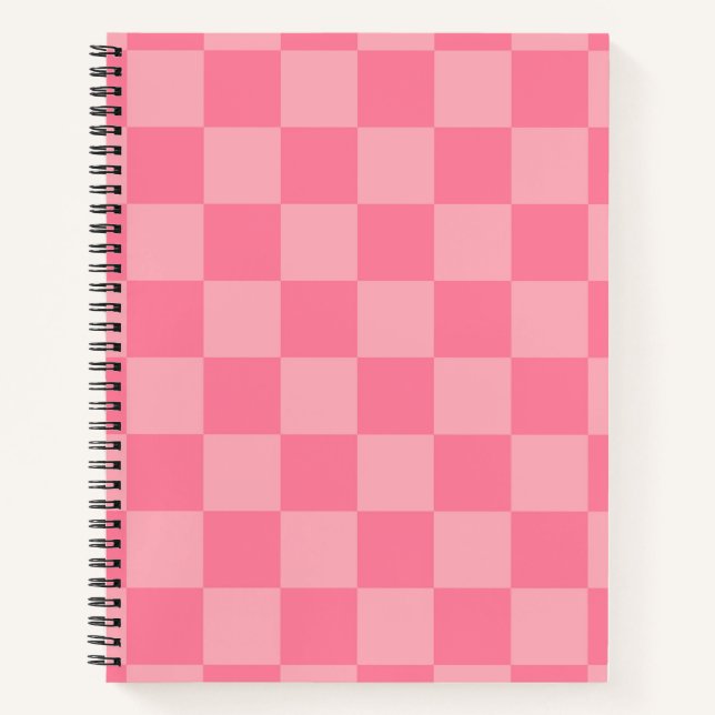 Elegant Pink Chequerboard Notebook (Front)