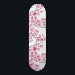 Elegant Pink Cherry Blossom Floral Watercolor Skateboard<br><div class="desc">This elegant, artsy, and girly floral pattern is perfect for the summer or spring season. It features hand-painted blush pink, berry pink, bright red, and dusty brown Japanese cherry blossom flowers, blooms, and branches on top of a simple white background. It's pretty, modern, sweet, unique, trendy, and original. Stylize with...</div>