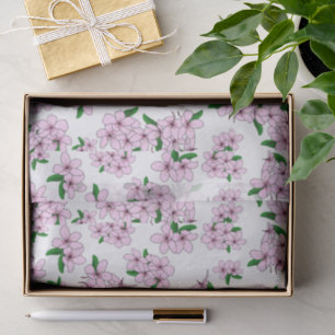 Elegant pink cherry blossom floral watercolor tissue paper