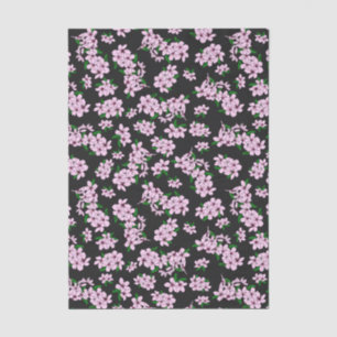 Elegant pink cherry blossom floral watercolor tissue paper