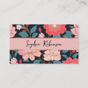 Elegant Pink Cherry Blossoms Business Card
