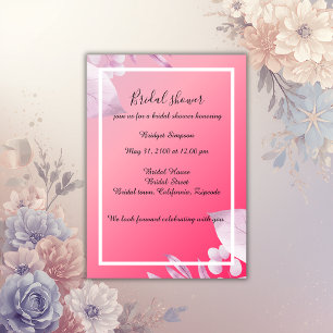 elegant pink cherry flowers greenery bridal shower invitation