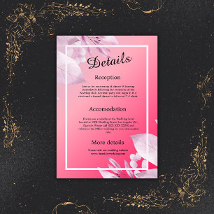 elegant pink cherry flowers greenery enclosure card