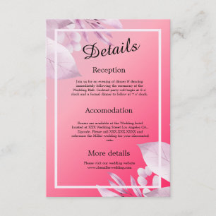 elegant pink cherry flowers greenery enclosure card