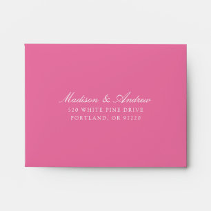 Elegant Pink Chinoiserie Floral Wedding RSVP Envelope