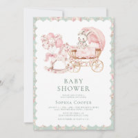Elegant Pink Chinoiserie Girl Baby Shower