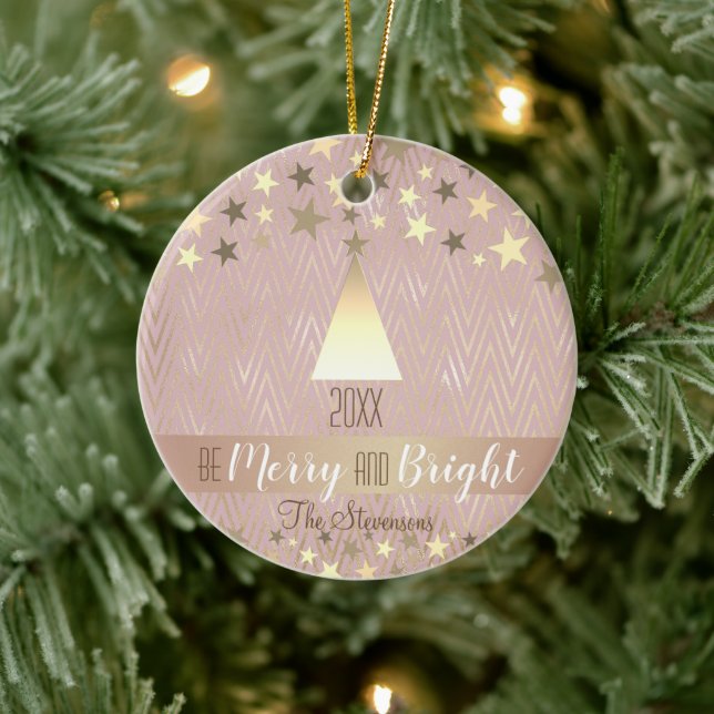 Elegant Pink Christmas Ceramic Tree Decoration (Tree)