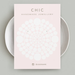 Elegant Pink Circle Motif Earring Display Card