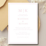 Elegant  Pink Classic  Wedding  Invitation<br><div class="desc">These elegant,  modern wedding or bridal shower napkins feature a simple  Pink text design that exudes minimalist style. Add your initials or monogram to make them completely your own.</div>