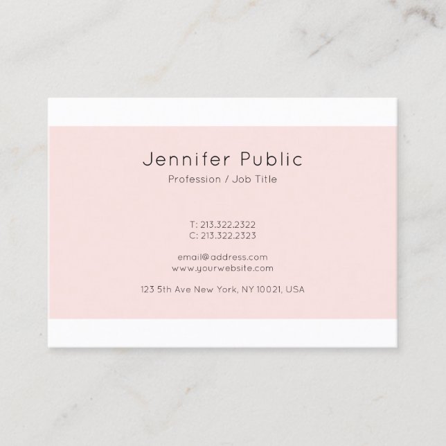 Elegant Pink Colour Creative Simple Plain Trendy Business Card (Front)