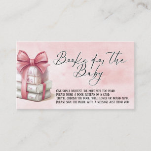 Elegant Pink Coquette Bow "Books for the Baby" Enclosure Card