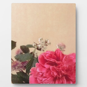 Elegant Pink Cream Floral Plaque