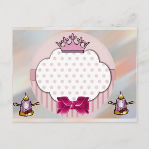 Elegant Pink Crown & Bow Birthday Card