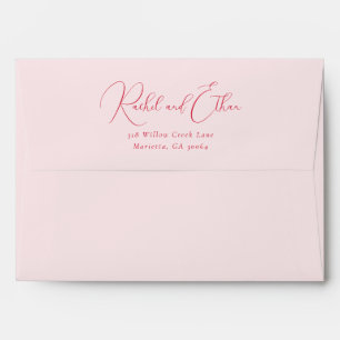 Elegant Pink Cursive Names Envelope