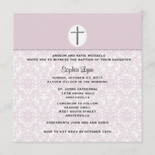 Elegant Pink Damask Invitation