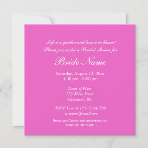 Elegant pink decorative floral bridal shower invitation