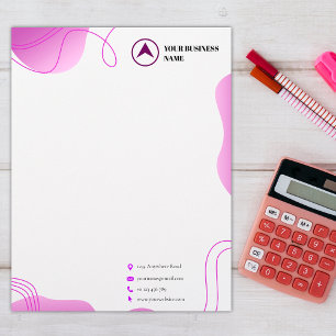 Elegant pink design, custom logo & business name l letterhead