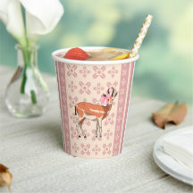 Elegant Pink Doe-patterned Christmas 