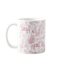 Elegant Pink Equestrian Floral Toile 