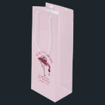 Elegant Pink Flamingo 50th Birthday Novelty Wine Gift Bag<br><div class="desc">Cute personalised 50th birthday party flamingo gag wine gift bag. Add your name and message by clicking on the "Personalise" button to create a unique party swag for your celebration. Makes a perfect keepsake for guests to remember this special milestone.</div>