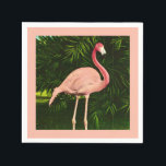 Elegant Pink Flamingo  Napkin<br><div class="desc">A vintage illustration of a gorgeous flamingo repurposed!</div>