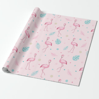 Elegant Pink Flamingo Pattern Wrapping Paper