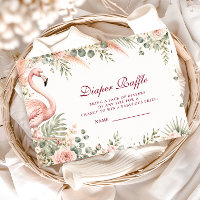 Elegant Pink Flamingo Safari Diaper Raffle