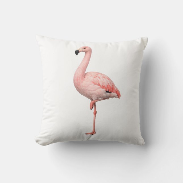Elegant Pink Flamingo Tropical Accent Throw Pillow (Front)