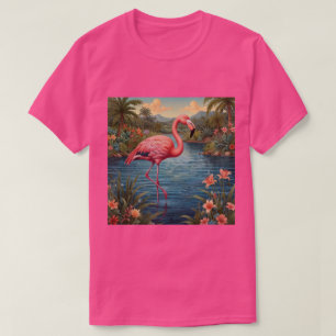 Elegant pink flamingo tropical paradise   T-Shirt
