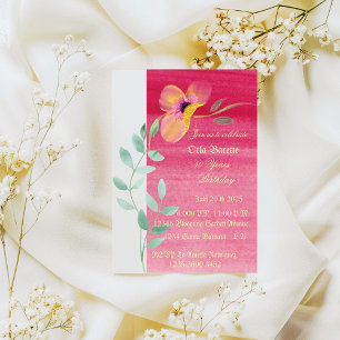 Elegant pink floral 50 th Birthday Invitation