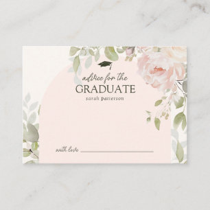 Elegant Pink Floral Advice for the Grad Enclosure Card
